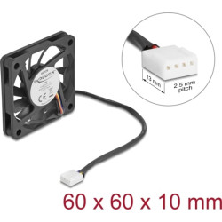 Delock Axial Fan 12 V DC, 60 x 60 x 10 mm black