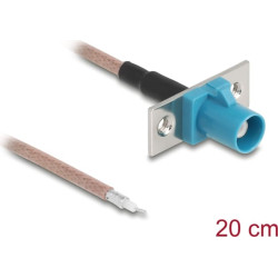 Delock Antenna Cable FAKRA Z jack to open wires RG-316 20 cm 2 prepunched holes