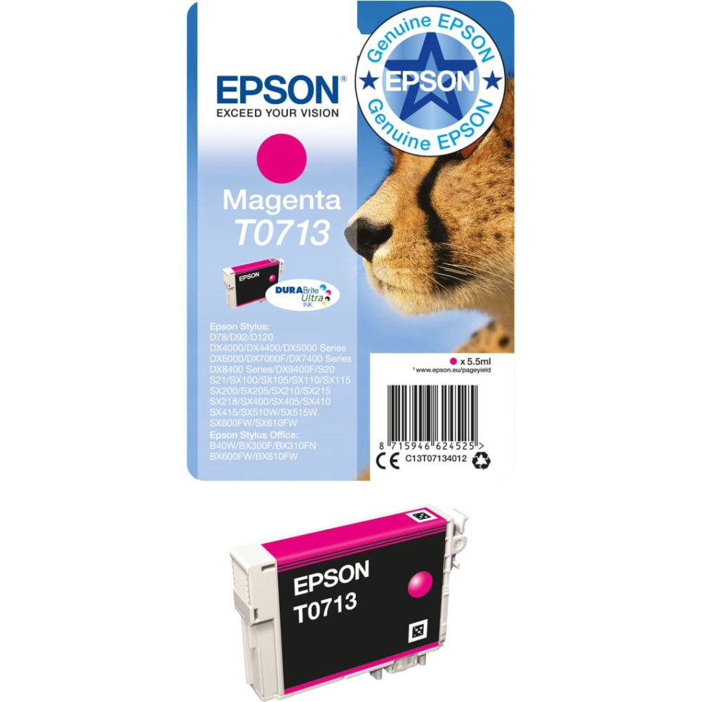 Epson T0713 tintes kārtridžs 1 pcs Oriģināls Standarta produktivitāte Fuksīns