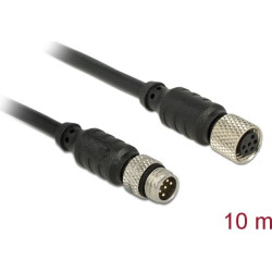 Delock M8 Sensor- / Actuar cable M8 6 Pin male to M8 6 Pin female waterproof 10 m