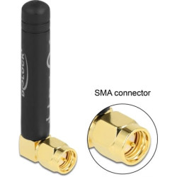 Delock LPWAN 868 MHz Antenna SMA plug 90° 1.6 dBi omnidirectional fixed black