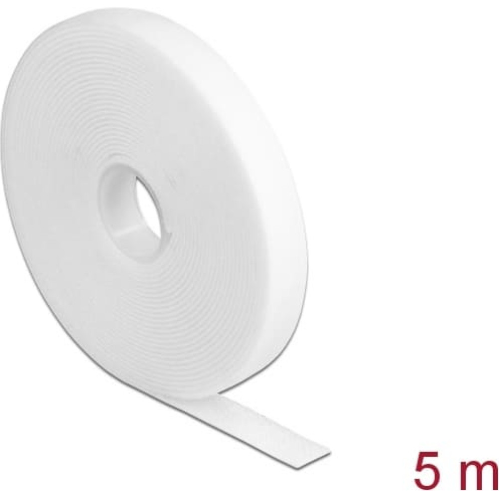 Delock Hook-and-loop tape on roll L 5 m x W 13 mm white