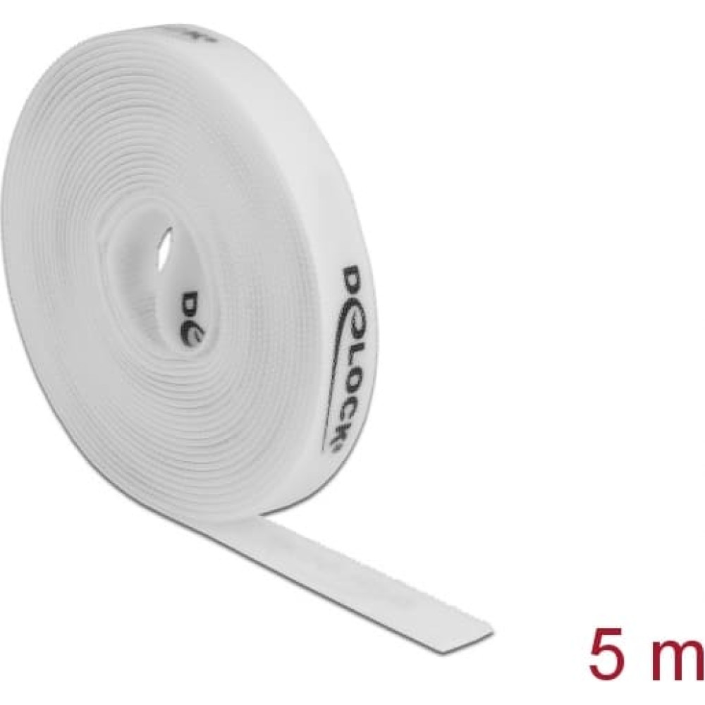 Delock Velcro tape on roll L 5 m x W 15 mm white