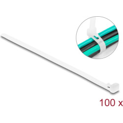 Delock Cable ties reusable L 200 x W 7.2 mm 100 pieces white