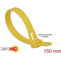 Delock Cable ties reusable heat-resistant L 150 x W 7.5 mm 100 pieces yellow