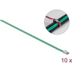 Delock Stainless Steel Cable Ties L 500 x W 4.6 mm green 10 pieces