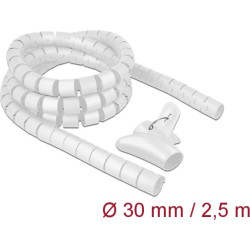 Delock Spiral Hose with Pull-in Tool 2.5 m x 30 mm white