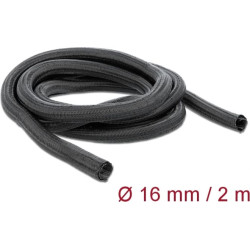 Delock Braided Sleeve self-closing 2 m x 16 mm black