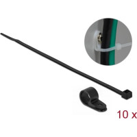Delock Mounting Clamp 12,7 mm with Cable Tie L 300 x W 4.8 mm black set