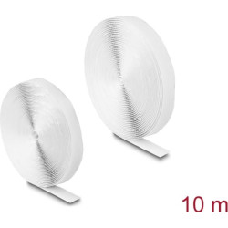 Delock Hook-and-loop tape self-adhesive L 10 m x W 20 mm white