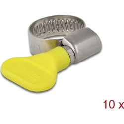 Delock Butterfly Hose Clamp 13 - 19 mm 10 pieces yellow