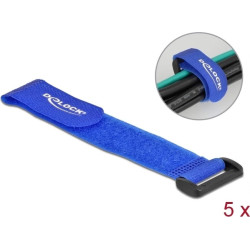 Delock Hook-and-loop cable tie with loop L 190 x W 25 mm blue 5 pieces