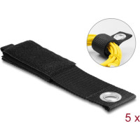Delock Heavy-duty Hook-and-loop strap with fastening eye L 435 x W 50 mm black 5 pieces