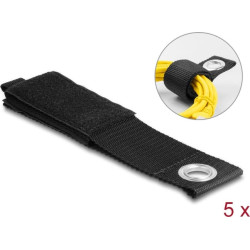 Delock Heavy-duty Hook-and-loop strap with fastening eye L 435 x W 50 mm black 5 pieces