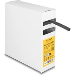Delock Heat shrink tube Box, with inside adhesive, shrinkage ratio 4:1, 5 m x 6 mm black