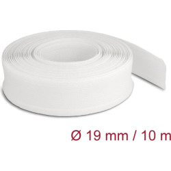 Delock Braided Sleeving with Hook-and-Loop Fastener 10 m x 19 mm white
