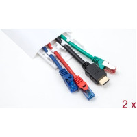 Delock Cable Duct self-adhesive with cable fixing 85 x 10 mm - length 300 mm 2 pcs white