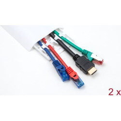 Delock Cable Duct self-adhesive with cable fixing 85 x 10 mm - length 300 mm 2 pcs white