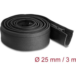 Delock Cable sleeve neoprene flexible with zip 3 m x 100 mm black