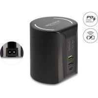 Delock USB and Wireless Charger 1 x USB Type-C™ PD + 2 x USB Type-A with 58 W