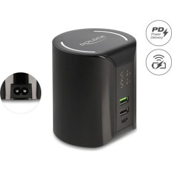 Delock USB and Wireless Charger 1 x USB Type-C™ PD + 2 x USB Type-A with 58 W