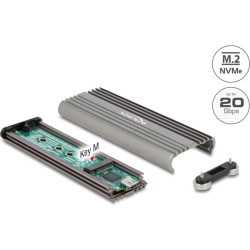 Delock External Enclosure for M.2 NVMe PCIe SSD with SuperSpeed USB 20 Gbps (USB 3.2 Gen 2x2) USB Type-C™ female - tool free