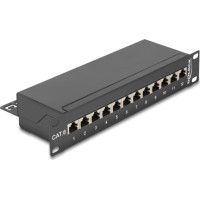 Delock 10 Patch Panel 12 Port Cat.6 black
