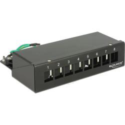 Delock Keystone Desktop Patch Panel 8 Port black