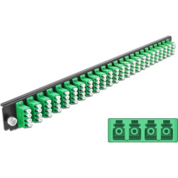 Delock 19″ Splice Box Front Panel 24 port LC Quad green