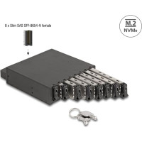 Delock 5.25″ Mobile Rack for 8 x M.2 NVMe SSD with Slim SAS SFF-8654 connector