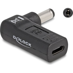 Delock Adapter for Laptop Charging Cable USB Type-C™ female to 5.5 x 2.1 mm male 90° angled