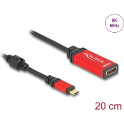 Delock USB Type-C™ to HDMI Adapter (DP Alt Mode) 8K 60 Hz with HDR function red