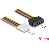 Delock Power Cable SATA 15 pin female > 4 pin female 30 cm