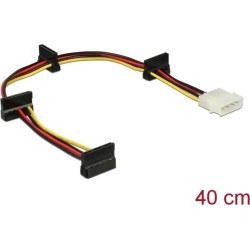 Delock Cable Power Molex 4 pin plug  4 x SATA 15 pin receptacle 40 cm