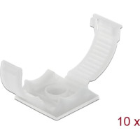 Delock Cable holder with locking clip self-adhesive screwable natural 10 pieces