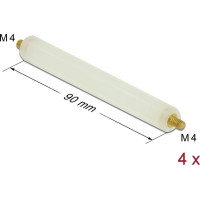 Delock Standoff M4 x M4, hexagon, outside / outside, 90 mm natural 4 pcs