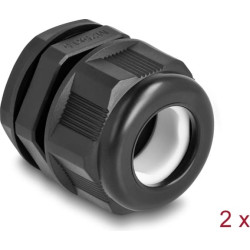 Delock EX Cable Gland M25 black 2 pieces