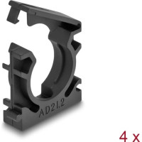 Delock Cable sleeve holder with locking clip 21.2 mm 4 pieces black