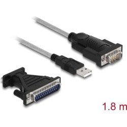 Delock Adapter USB 2.0 Type-A to 1 x Serial RS-232 D-Sub 9 + Adapter D-Sub 25