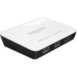 Delock USB 3.0 Hub 3 Port + 1 Port Gigabit LAN 101001000 Mbs