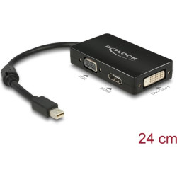 Delock Adapter mini DisplayPort 1.1 male to VGA / HDMI / DVI female Passive black