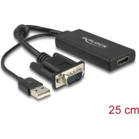 Delock VGA to HDMI Adapter with Audio black