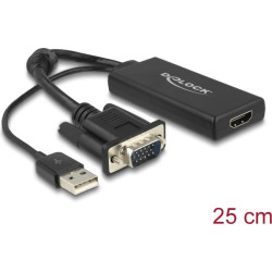 Delock VGA to HDMI Adapter with Audio black