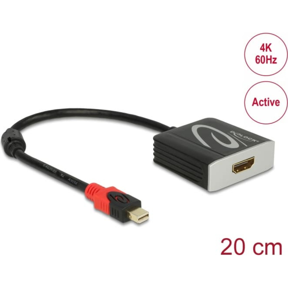 Delock Adapter mini DisplayPort 1.2 male > HDMI female 4K 60 Hz Active