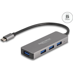 Delock 4 Port USB 5 Gbps Hub with USB Type-C™ connector – USB Type-A ports on the side