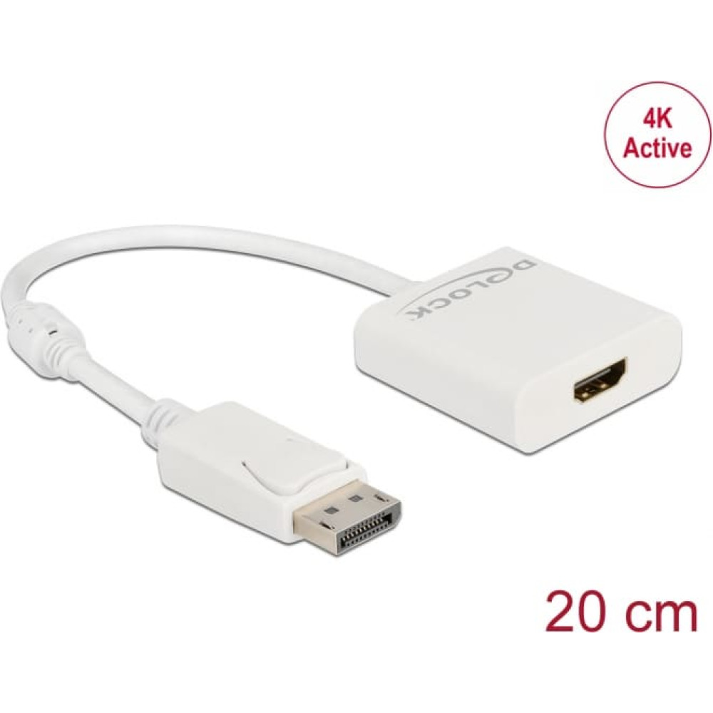Delock Adapter DisplayPort 1.2 male to HDMI female 4K Active white