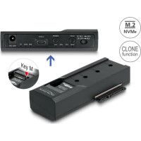 Delock USB Type-C™ Converter for 1 x M.2 NVMe SSD + 1 x SATA SSD / HDD with Clone Function