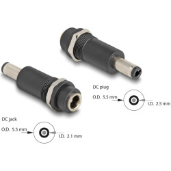 Delock Adapter DC 5.5 x 2.1 mm female to DC 5.5 x 2.5 mm male