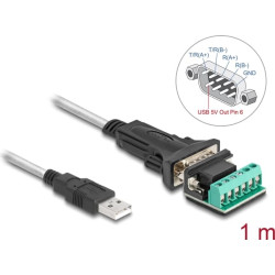 Delock Adapter USB 2.0 Type-A to 1 x Serial RS-422/485 male with 6 pin terminal block 5 V 1 m