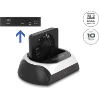 Delock USB 10 Gbps Docking Station for 2.5″ / 3.5″ SATA HDD / SSD or M.2 NVMe PCIe or SATA SSD with fan